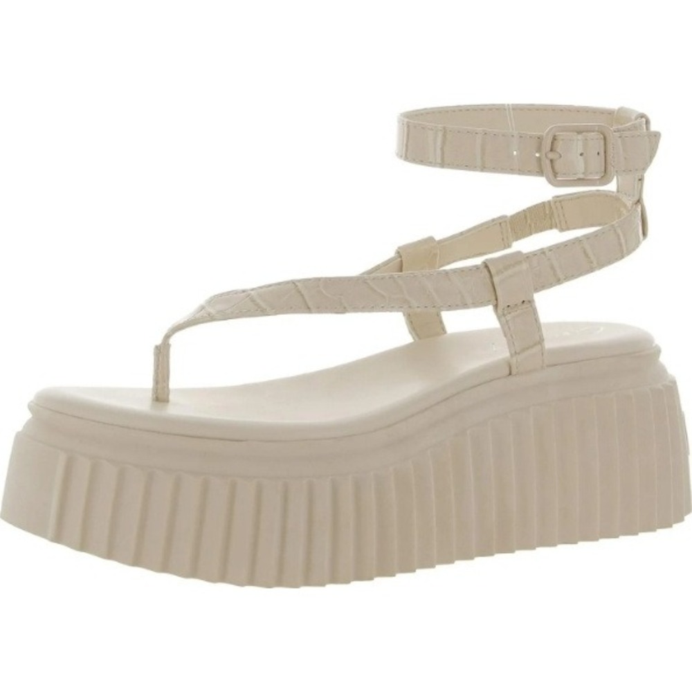 Circus NY Platform Sandals Ankle Strap‎ Thong Trendy Shoes Sz. 7  NEW READ